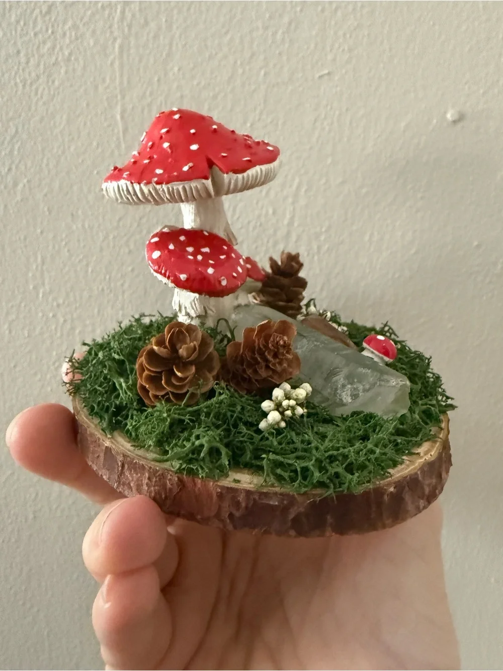 Handcrafted Red Toadstool Mushroom Terrarium Accent